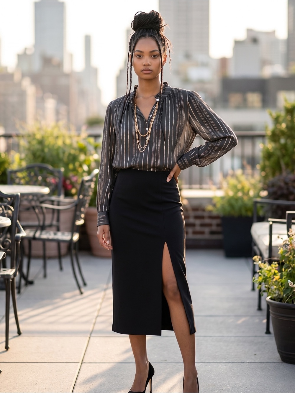 NWT | Velvet | Blouse | Long Sleeves | Black | Size Medium